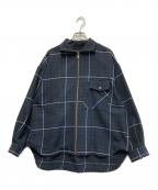 STUDIOUSステュディオス）の古着「チェック柄ジップアップジャケット」｜ブラック