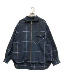 STUDIOUS（ステュディオス）の古着「チェック柄ジップアップジャケット」｜ブラック