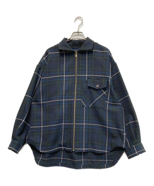 STUDIOUS（ステュディオス）STUDIOUS (ステュディオス) チェック柄ジップアップジャケット ブラック サイズ:SIZE1の古着・服飾アイテム