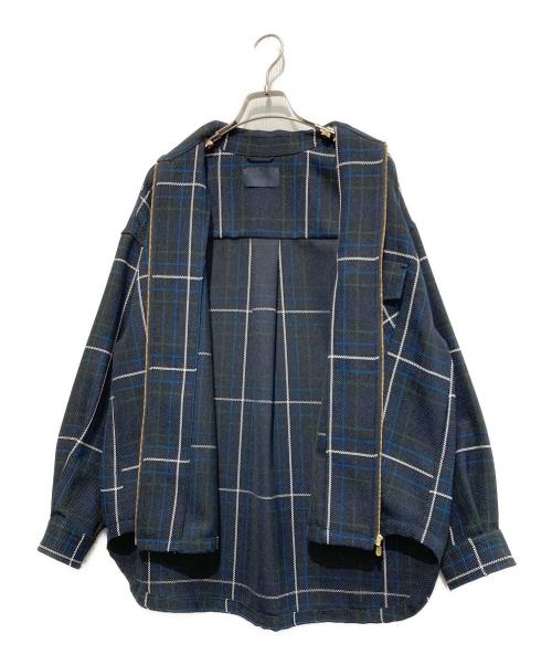 STUDIOUS（ステュディオス）STUDIOUS (ステュディオス) チェック柄ジップアップジャケット ブラック サイズ:SIZE1の古着・服飾アイテム