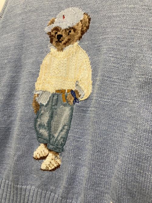 POLO RALPH LAUREN（ポロ・ラルフローレン）POLO RALPH LAUREN (ポロ・ラルフローレン) ベアクルーネックセーター スカイブルー サイズ:Sの古着・服飾アイテム
