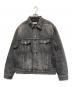 BALENCIAGA（バレンシアガ）の古着「ダメージ加工バックロゴデニムジャケット」｜ブラック