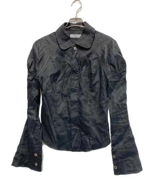Y's（ワイズ）Y's (ワイズ) 変形リネン混レーヨンシャツ ブラック サイズ:不明の古着・服飾アイテム