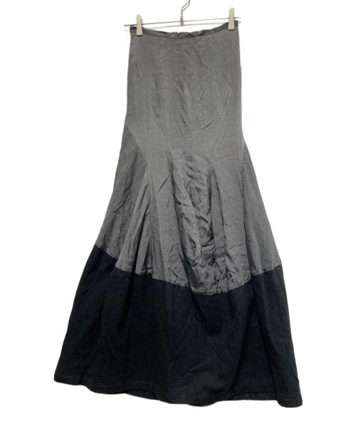 Y's（ワイズ）Y's (ワイズ) 切替スカート ブラック×グレー サイズ:Sの古着・服飾アイテム