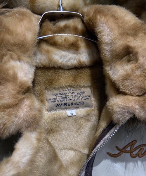 AVIREX（アヴィレックス）AVIREX (アヴィレックス) 切替レザージャケット ベージュ サイズ:Mの古着・服飾アイテム