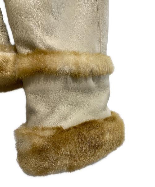 AVIREX（アヴィレックス）AVIREX (アヴィレックス) 切替レザージャケット ベージュ サイズ:Mの古着・服飾アイテム