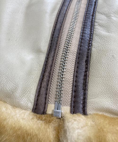 AVIREX（アヴィレックス）AVIREX (アヴィレックス) 切替レザージャケット ベージュ サイズ:Mの古着・服飾アイテム