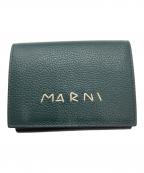 MARNIマルニ）の古着「レザー3つ折り財布」｜グリーン