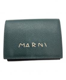 MARNI（マルニ）の古着「レザー3つ折り財布」｜グリーン