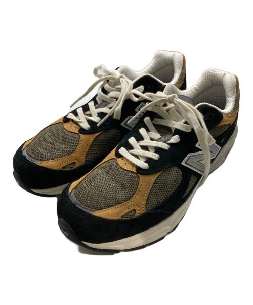 NEW BALANCE（ニューバランス）NEW BALANCE (ニューバランス) 990V3 ブラック×ベージュ サイズ:27.5の古着・服飾アイテム
