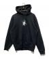 stussy（ステューシー）の古着「クラウンロゴプリントパーカー」｜ブラック