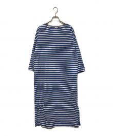 ORCIVAL（オーシバル）の古着「コットン ワイドボートネックワンピース」｜ブルー×ホワイト