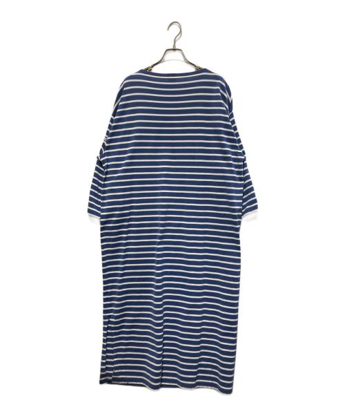 ORCIVAL（オーシバル）ORCIVAL (オーシバル) コットン ワイドボートネックワンピース ブルー×ホワイト サイズ:1の古着・服飾アイテム