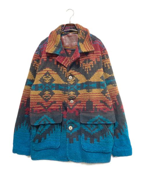 WOOLRICH（ウールリッチ）WOOLRICH (ウールリッチ) 古着ネイティブ柄コート レッド×ブラック サイズ:Mの古着・服飾アイテム