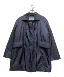 PRADA（プラダ）の古着「ダブルブレストナイロンコート」｜ネイビー
