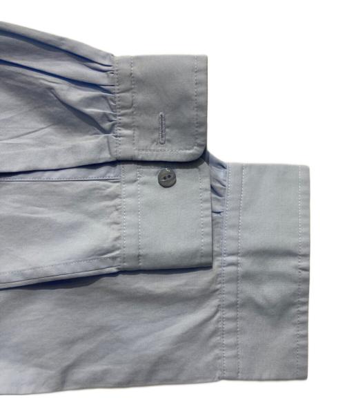 DRAWER（ドゥロワー）Drawer (ドゥロワー) ノーカラーバックボタンシャツ ブルー サイズ:38の古着・服飾アイテム