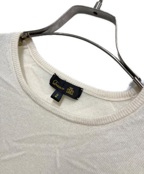 DRAWER（ドゥロワー）Drawer (ドゥロワー) 14Gショルダーギャザークルーニット ベージュ サイズ:2の古着・服飾アイテム