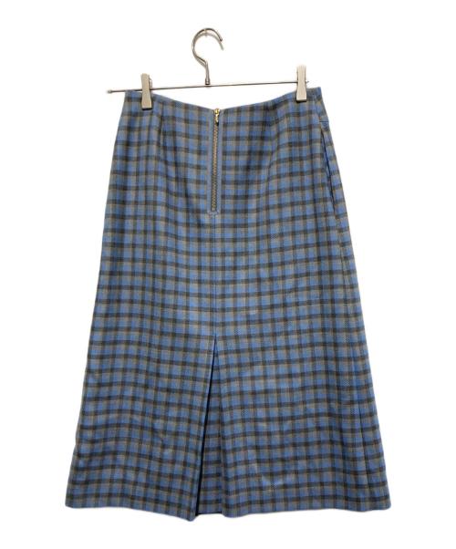 DRAWER（ドゥロワー）DRAWER (ドゥロワー) チェックウールスカート グレー×ブルー サイズ:36の古着・服飾アイテム