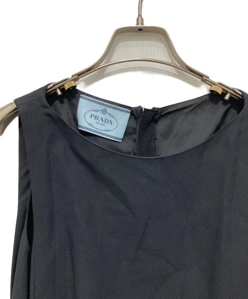 PRADA（プラダ）PRADA (プラダ) リボンノースリーブワンピース ブラック サイズ:38の古着・服飾アイテム