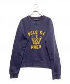 POLO SPORTポロスポーツ）の古着「前VPOLOカレッジスウェット」｜ネイビー