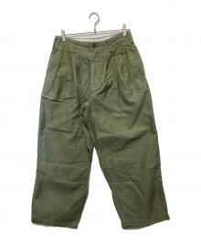 s'yte（サイト）の古着「タックワイドテーパードパンツ」｜グリーン