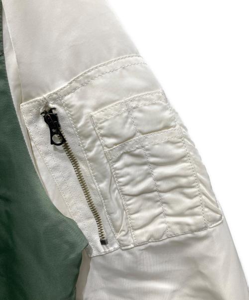 GANRYU（ガンリュウ）GANRYU (ガンリュウ) MA-1ジャケット グリーン×ホワイト サイズ:Lの古着・服飾アイテム