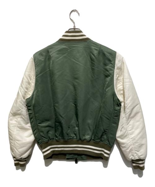 GANRYU（ガンリュウ）GANRYU (ガンリュウ) MA-1ジャケット グリーン×ホワイト サイズ:Lの古着・服飾アイテム