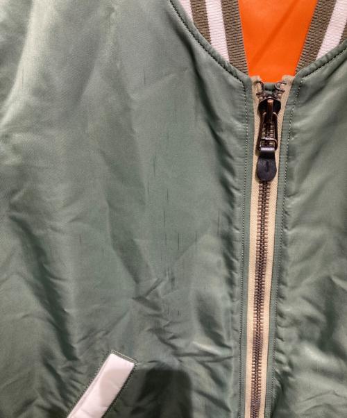 GANRYU（ガンリュウ）GANRYU (ガンリュウ) MA-1ジャケット グリーン×ホワイト サイズ:Lの古着・服飾アイテム