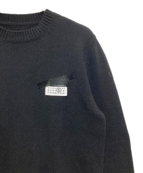 MM6 Maison Margiela（エムエムシックスメゾンマルジェラ）MM6 Maison Margiela (エムエムシックスメゾンマルジェラ) テープラベルニット ブラック サイズ:Sの古着・服飾アイテム