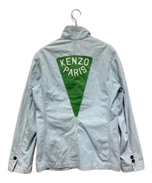 KENZO（ケンゾー）KENZO (ケンゾー) バックロゴパッチ デニム ワークジャケット ブルー サイズ:Sの古着・服飾アイテム