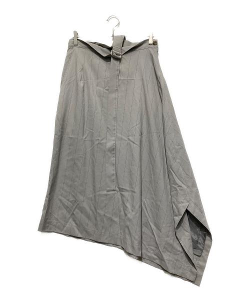Ujoh（ウジョー）UJOH (ウジョー) ワンショルダーストライプロングスカート グレー サイズ:2の古着・服飾アイテム
