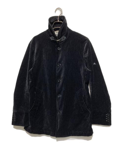 BURBERRY BLACK LABEL（バーバリーブラックレーベル）BURBERRY BLACK LABEL (バーバリーブラックレーベル) ストライプジャケット ブラック サイズ:Lの古着・服飾アイテム