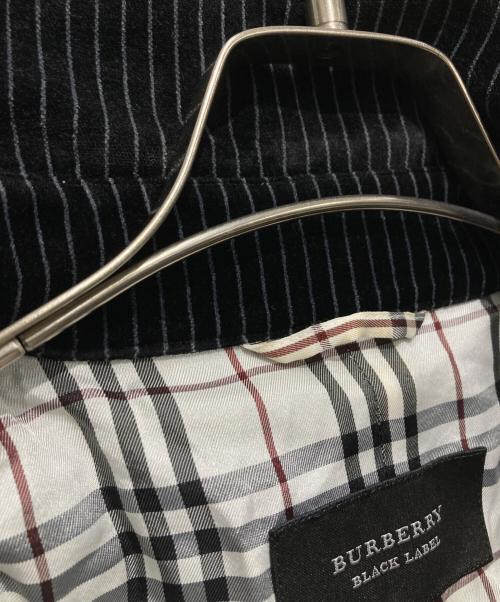 BURBERRY BLACK LABEL（バーバリーブラックレーベル）BURBERRY BLACK LABEL (バーバリーブラックレーベル) ストライプジャケット ブラック サイズ:Lの古着・服飾アイテム