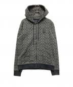 COACHコーチ）の古着「シグネチャージップアップパーカー」｜ブラック