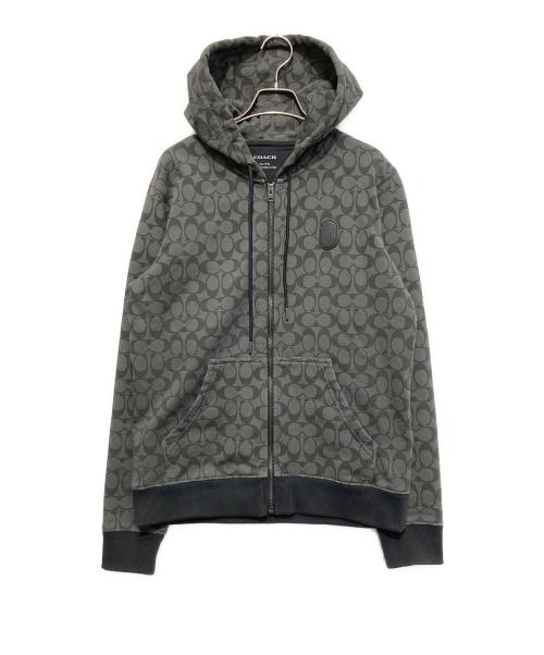 COACH（コーチ）COACH (コーチ) シグネチャージップアップパーカー ブラック サイズ:Sの古着・服飾アイテム