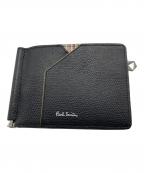 PAUL SMITHポールスミス）の古着「グレインレザー2つ折り財布」｜ブラック