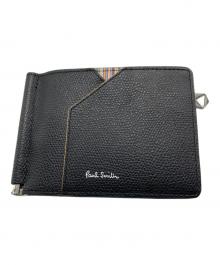 PAUL SMITH（ポールスミス）の古着「グレインレザー2つ折り財布」｜ブラック