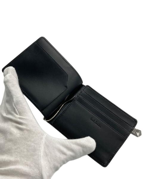 PAUL SMITH（ポールスミス）Paul Smith (ポールスミス) グレインレザー2つ折り財布 ブラックの古着・服飾アイテム