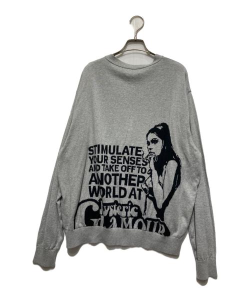 Hysteric Glamour（ヒステリックグラマー）Hysteric Glamour (ヒステリックグラマー) 25SS SMOKING GIRLジャカード カーディガン グレー サイズ:XLの古着・服飾アイテム