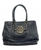 TORY BURCHトリーバーチ）の古着「レザートートバッグ」｜ブラック