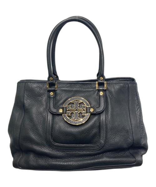TORY BURCH（トリーバーチ）TORY BURCH (トリーバーチ) レザートートバッグ ブラックの古着・服飾アイテム
