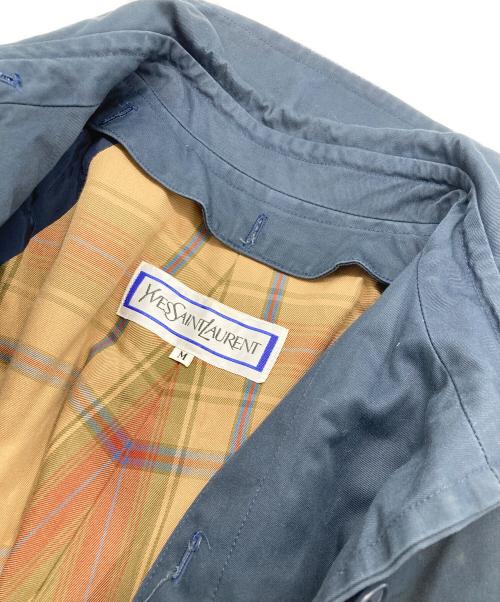 Yves Saint Laurent（イヴサンローラン）Yves Saint Laurent (イヴサンローラン) ステンカラーコート ネイビー サイズ:9A3の古着・服飾アイテム