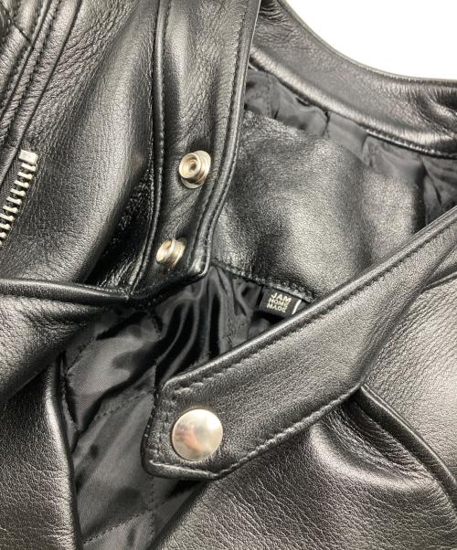 JAM HOME MADE（ジャムホームメイド）JAM HOME MADE (ジャムホームメイド) レザーライダースジャケット ブラック サイズ:Lの古着・服飾アイテム