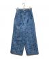 MACPHEE（マカフィー）の古着「ボタニカルエンブロイダリーデニム タックワイドパンツ」｜スカイブルー