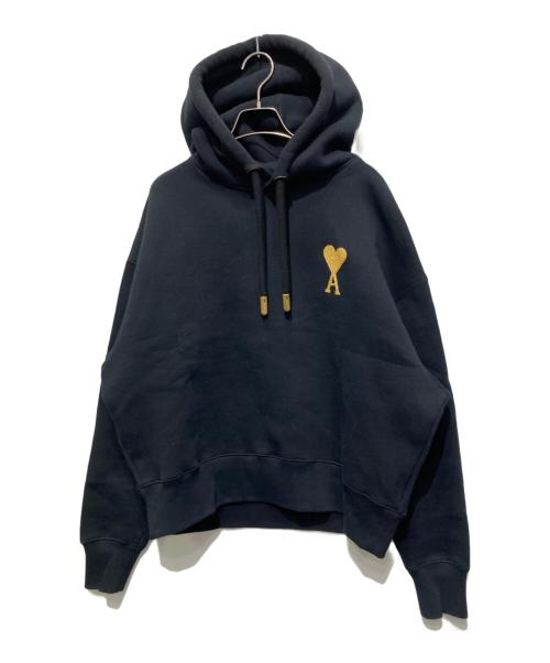 ami（アミ）ami (アミ) ロゴ刺繍パーカー ブラック サイズ:Mの古着・服飾アイテム