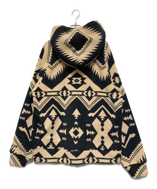 felkod（フィルコッド）felkod (フィルコッド) Ortega Pattern Fleece Parka ブラック サイズ:Lの古着・服飾アイテム