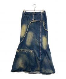 VIVAMUS（ヴィヴァムス）の古着「ASYMMETRY DAMAGE MAXI SKIRT」｜インディゴ