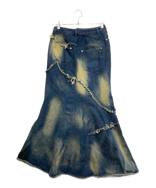 VIVAMUS（ヴィヴァムス）VIVAMUS (ヴィヴァムス) ASYMMETRY DAMAGE MAXI SKIRT インディゴ サイズ:Sの古着・服飾アイテム