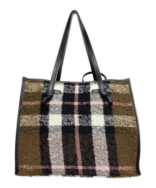 GIANNI CHIARINI（ジャンニ キアリーニ）GIANNI CHIARINI (ジャンニ キアリーニ) チェックトートバッグ ホワイト×ブラックの古着・服飾アイテム