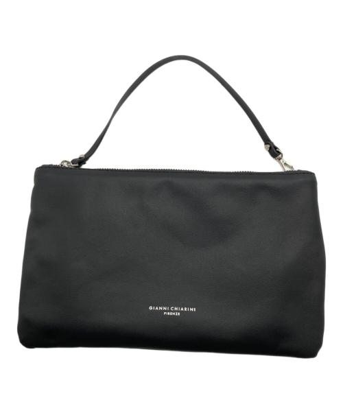 GIANNI CHIARINI（ジャンニ キアリーニ）GIANNI CHIARINI (ジャンニ キアリーニ) チェックトートバッグ ホワイト×ブラックの古着・服飾アイテム